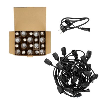 LED Vanjski dekorativni lanac BAJA ST64 20xE27/1W/230V 10,9m IP44 toplo bijela