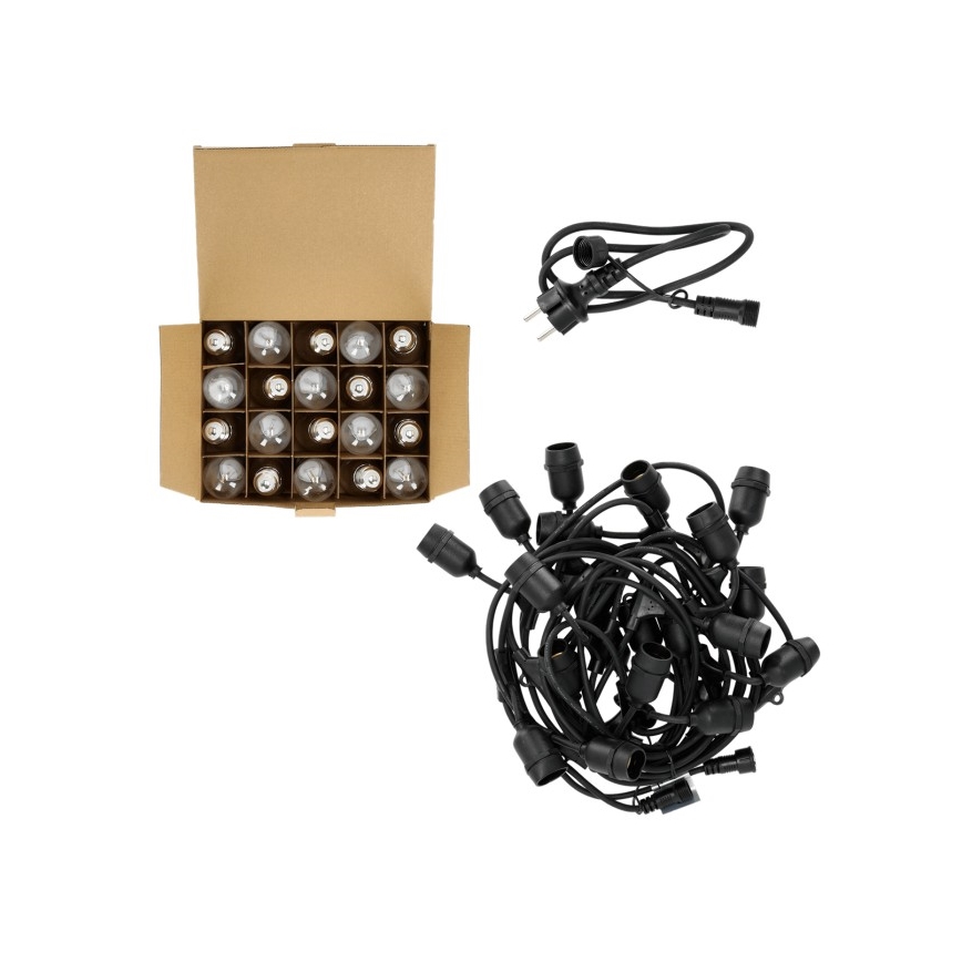 LED Vanjski dekorativni lanac BAJA ST64 20xE27/1W/230V 10,9m IP44 toplo bijela