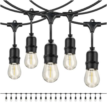 LED Vanjski dekorativni lanac BAJA ST64 20xE27/1W/230V 20,9m IP44 topla bijela