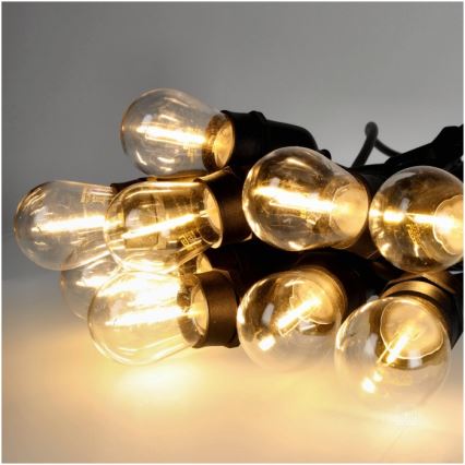 LED Vanjski dekorativni lanac BAJA ST64 20xE27/1W/230V 20,9m IP44 topla bijela