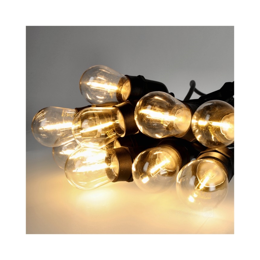 LED Vanjski dekorativni lanac BAJA ST64 20xE27/1W/230V 20,9m IP44 topla bijela