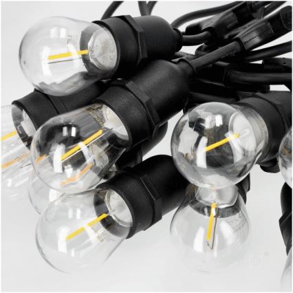 LED Vanjski dekorativni lanac BAJA ST64 20xE27/1W/230V 20,9m IP44 topla bijela