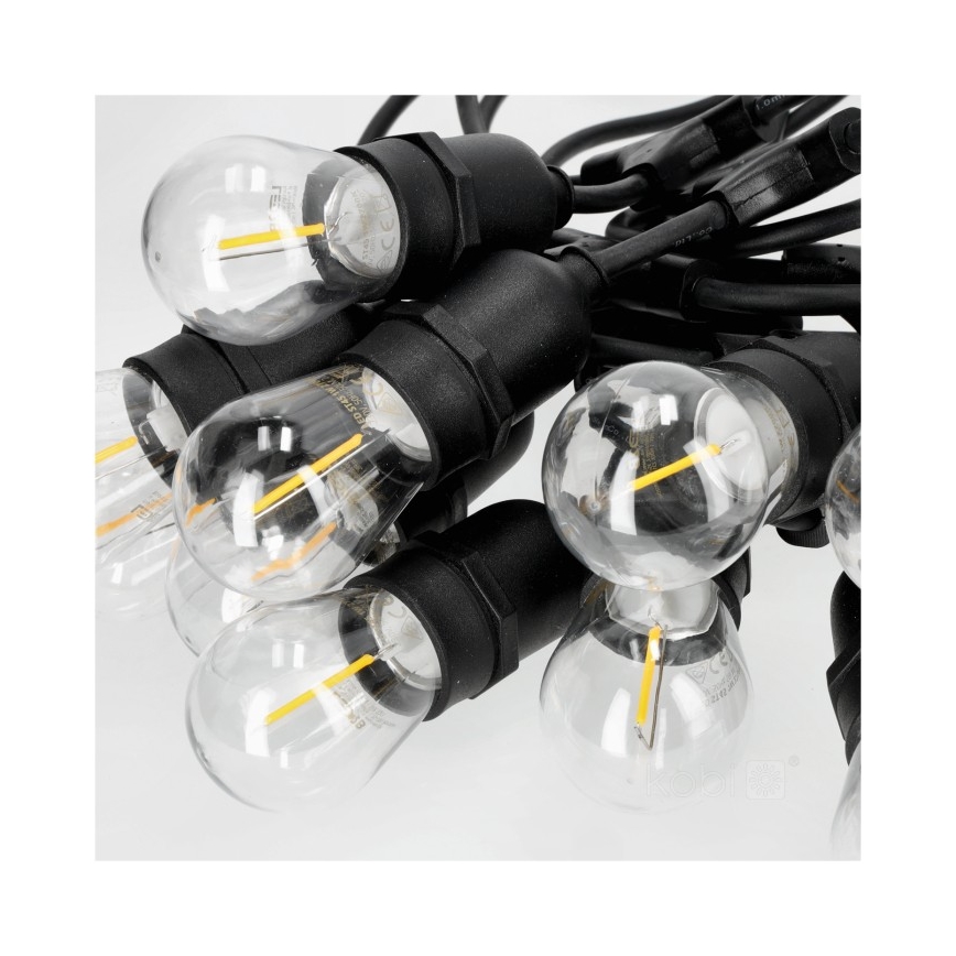 LED Vanjski dekorativni lanac BAJA ST64 20xE27/1W/230V 20,9m IP44 topla bijela
