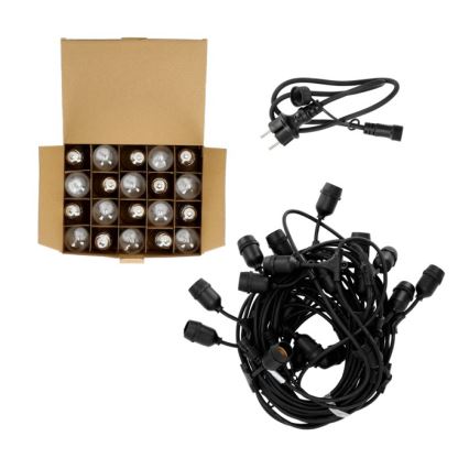 LED Vanjski dekorativni lanac BAJA ST64 20xE27/1W/230V 20,9m IP44 topla bijela