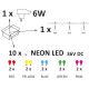 LED Vanjski dekorativni lanac PARTY NEON 7,6 m 10xE27/0,6W/36V IP44