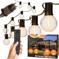 LED vanjski dekorativni lanac s prigušivanjem 36xE12/1W/24/230V 22,35 m IP65 crne boje + daljinsko upravljanje