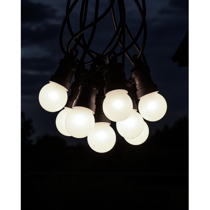 LED vanjski dekorativni niz 10xLED/0,36W/230V 4,5 m IP44 crna