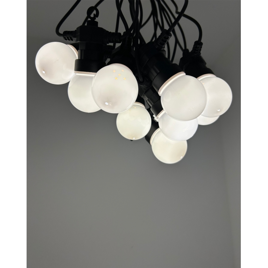 LED vanjski dekorativni niz 10xLED/0,36W/230V 4,5 m IP44 crna
