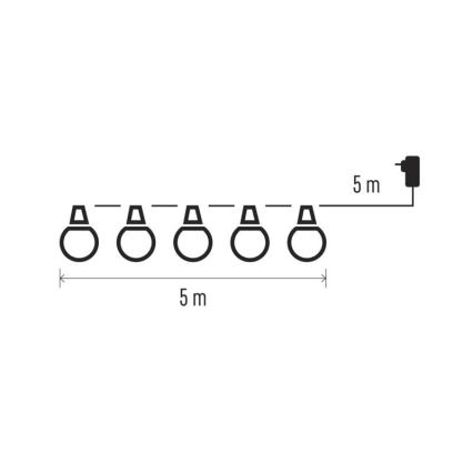 LED vanjski dekorativni niz 10xLED/10m IP44 proziran