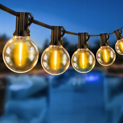 LED vanjski dekorativni niz 20xE12/1W/230V 20 m IP65 crni