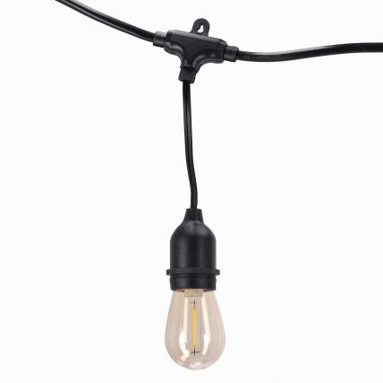 LED vanjski dekorativni niz 20xE27/1W/230V 11,44 m IP44 crna