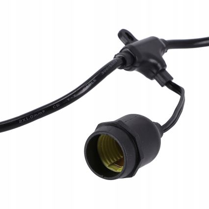 LED vanjski dekorativni niz 20xE27/1W/230V 11,44 m IP44 crna