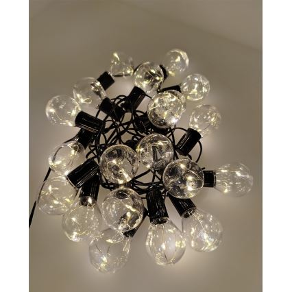 LED vanjski dekorativni niz 20xLED/0,075W/230V 5,8 m IP44 crna