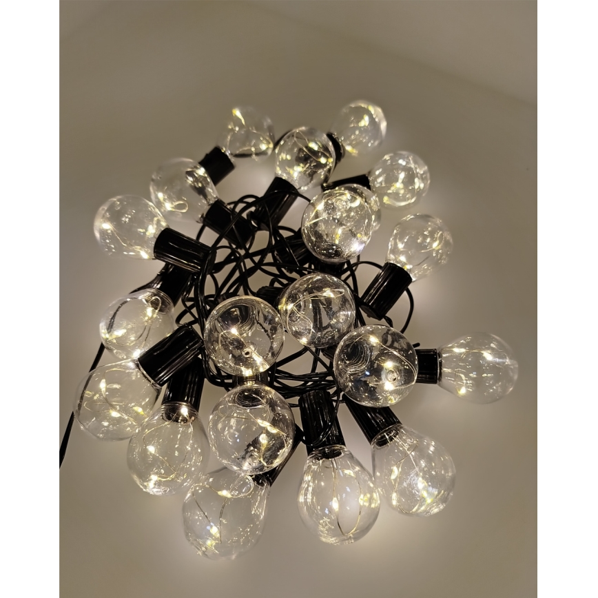 LED vanjski dekorativni niz 20xLED/0,075W/230V 5,8 m IP44 crna