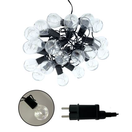 LED vanjski dekorativni niz 20xLED/0,075W/230V 5,8 m IP44 crna