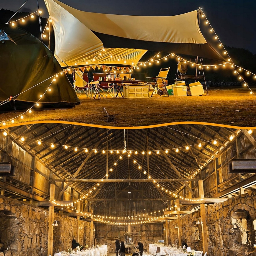 LED vanjski dekorativni niz 25xE12/1W/230V 17,5 m IP65 crna