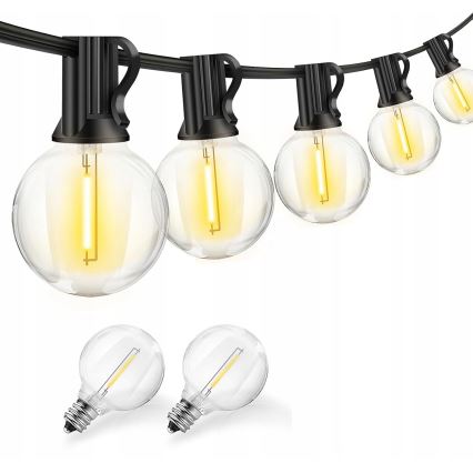 LED vanjski dekorativni niz 25xE12/1W/230V 17,5 m IP65 crna