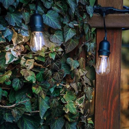 LED vanjski dekorativni niz 5xE27/1W/230V 5,94 m IP44 crna