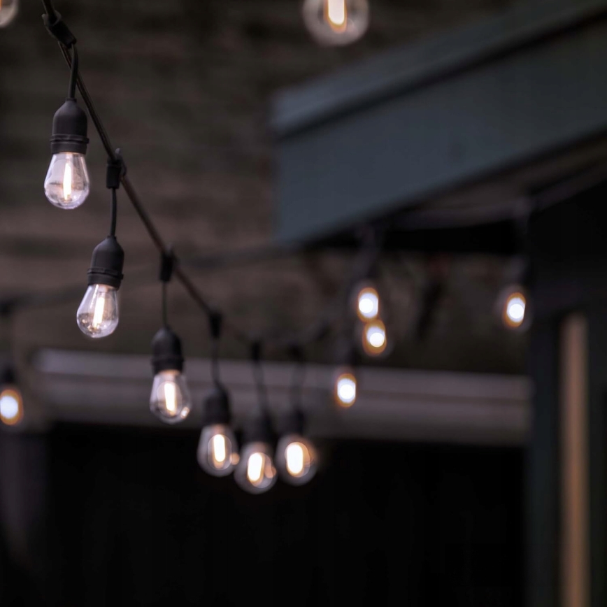 LED vanjski dekorativni niz 5xE27/1W/230V 5,94 m IP44 crna