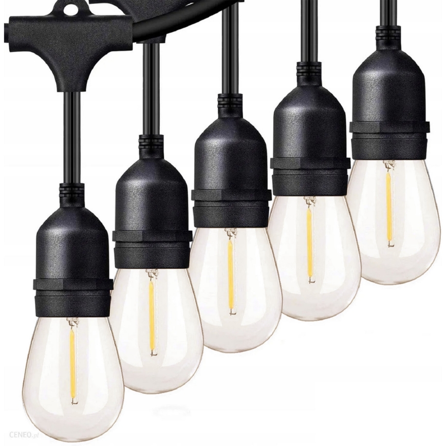 LED vanjski dekorativni niz 5xE27/1W/230V 5,94 m IP44 crna