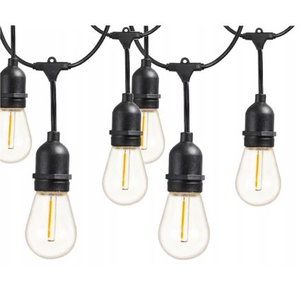 LED vanjski dekorativni niz 5xE27/1W/230V 5,94 m IP44 crna