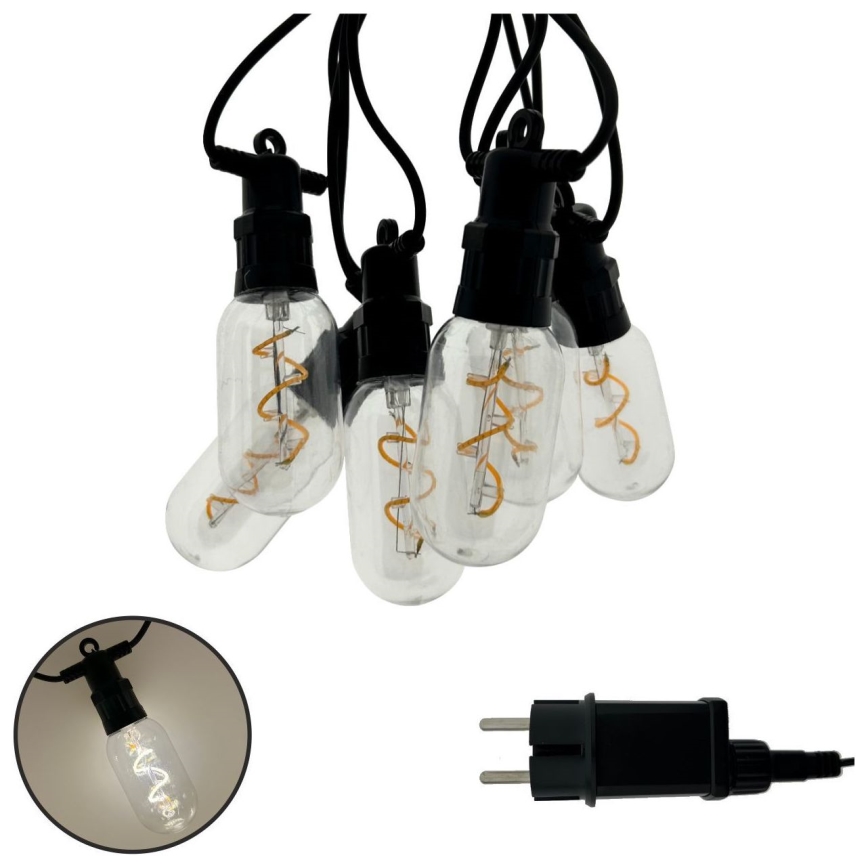 LED vanjski dekorativni niz 6xLED/0,6W/230V 4,5 m IP44 crni