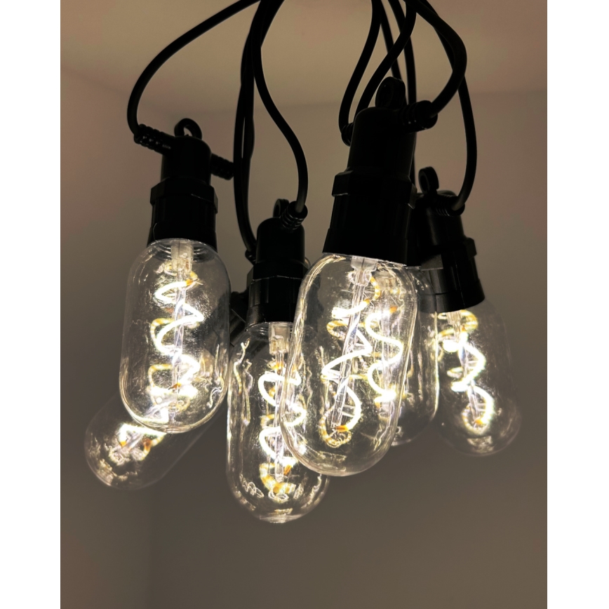 LED vanjski dekorativni niz 6xLED/0,6W/230V 4,5 m IP44 crni