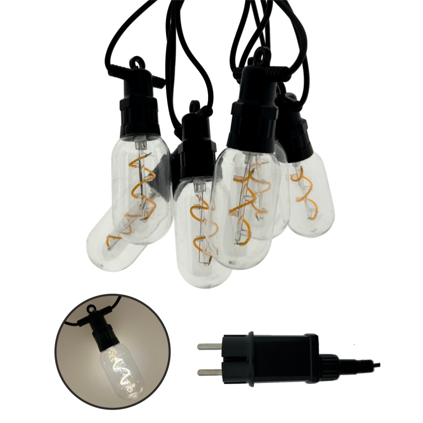 LED vanjski dekorativni niz 6xLED/0,6W/230V 4,5 m IP44 crni