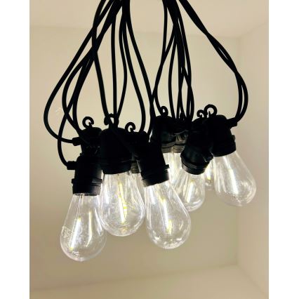 LED vanjski dekorativni svjetlosni niz, 10 x LED, 0,36 W, 230 V, 8 m, IP44, crna