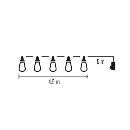 LED vanjski dekorativni svjetlosni niz 100xLED/9,5m IP44