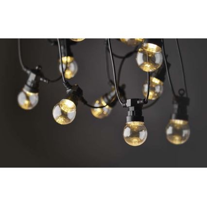 LED vanjski dekorativni svjetlosni niz 10xLED/10m IP44 proziran