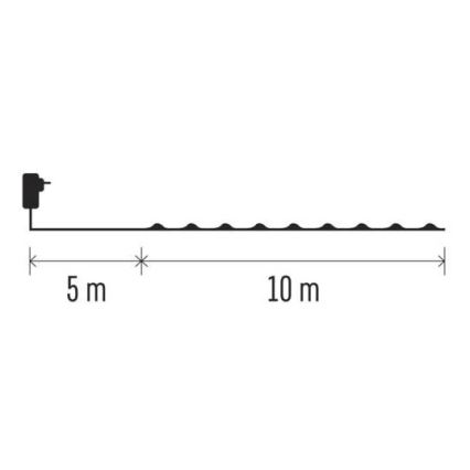 LED vanjski lanac 100xLED/15m IP44 hladno bijela