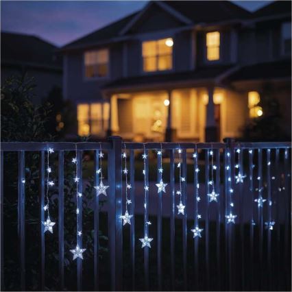 LED vanjski lanac 120xLED/8 funkcija 3xAA 1,7 m IP44 hladno bijela