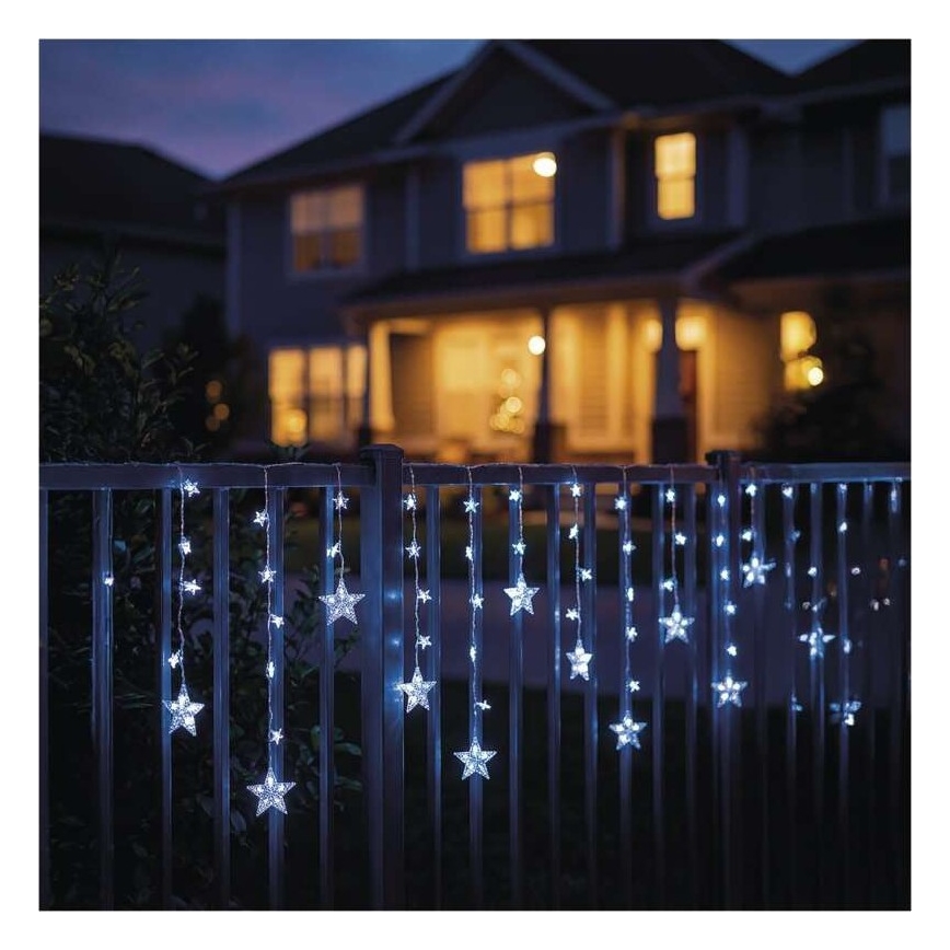 LED vanjski lanac 120xLED/8 funkcija 3xAA 1,7 m IP44 hladno bijela