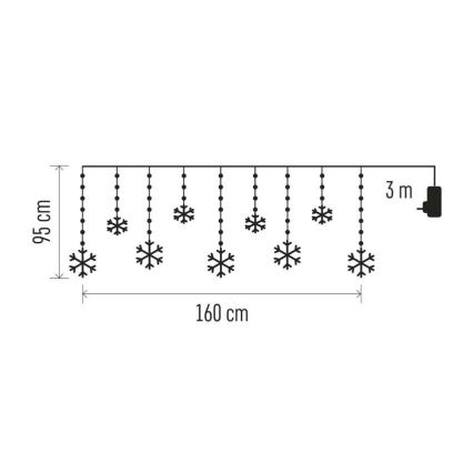 LED vanjski lanac 131xLED/1,6m IP44 hladno bijela