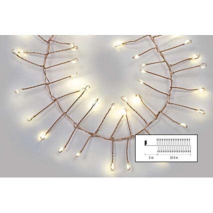 LED vanjski lanac 1440xLED/8 funkcija 14,4m IP44 topla bijela
