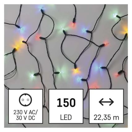 LED vanjski lanac 150xLED/27,35m IP44 višebojan
