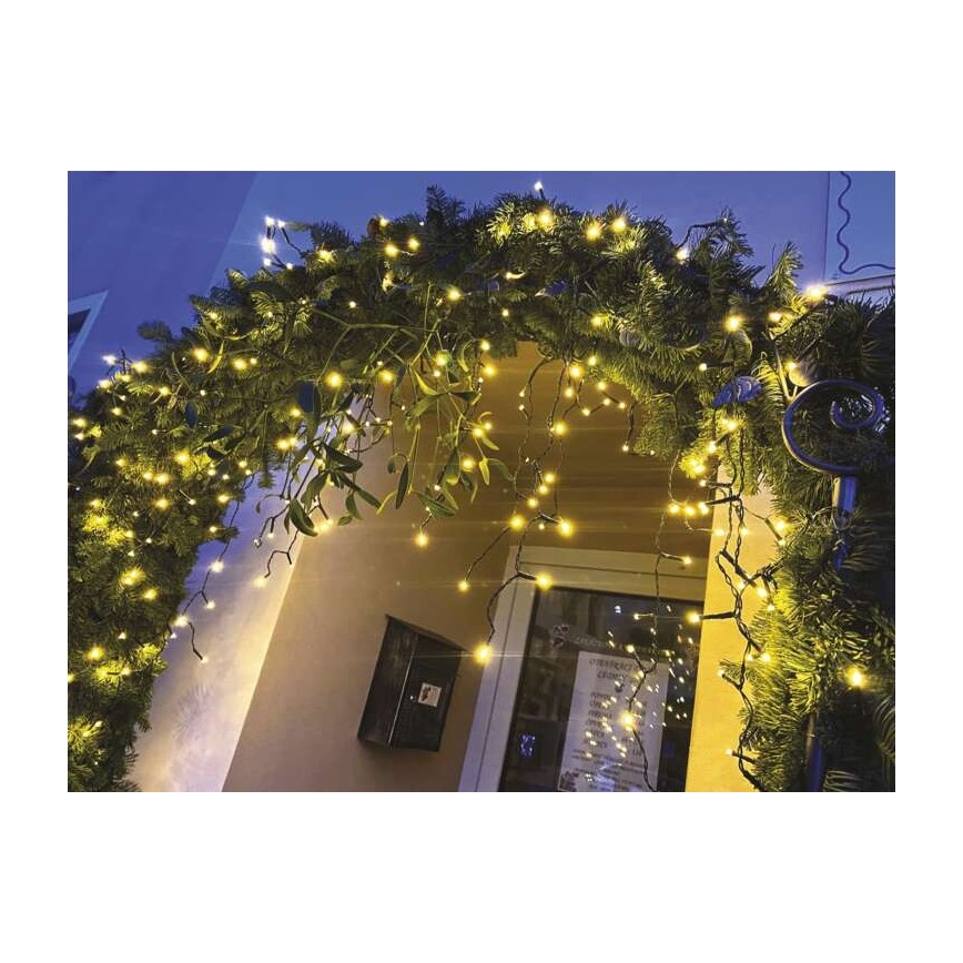 LED  vanjski lanac 200xLED/8 načina 8,6m IP44 topla bijela