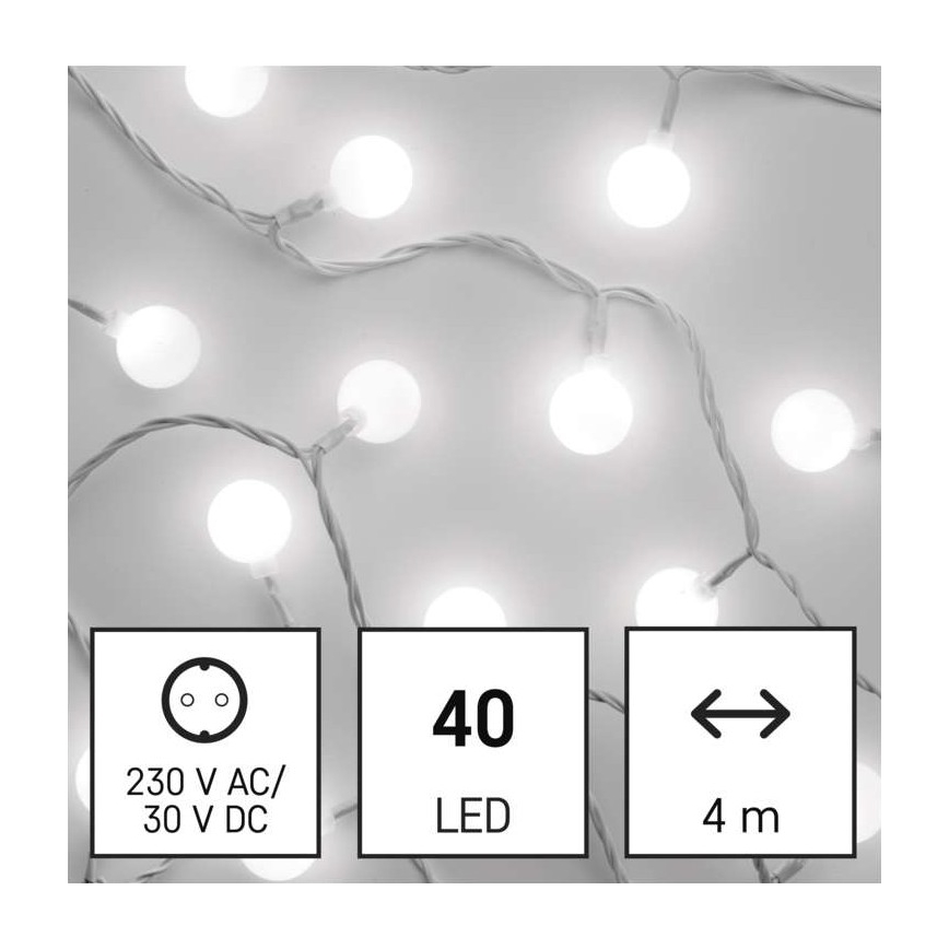LED vanjski lanac 40xLED/9m IP44 hladno bijela