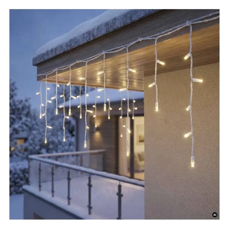LED vanjski lanac 50xLED/3x0,4m IP44 topla bijela