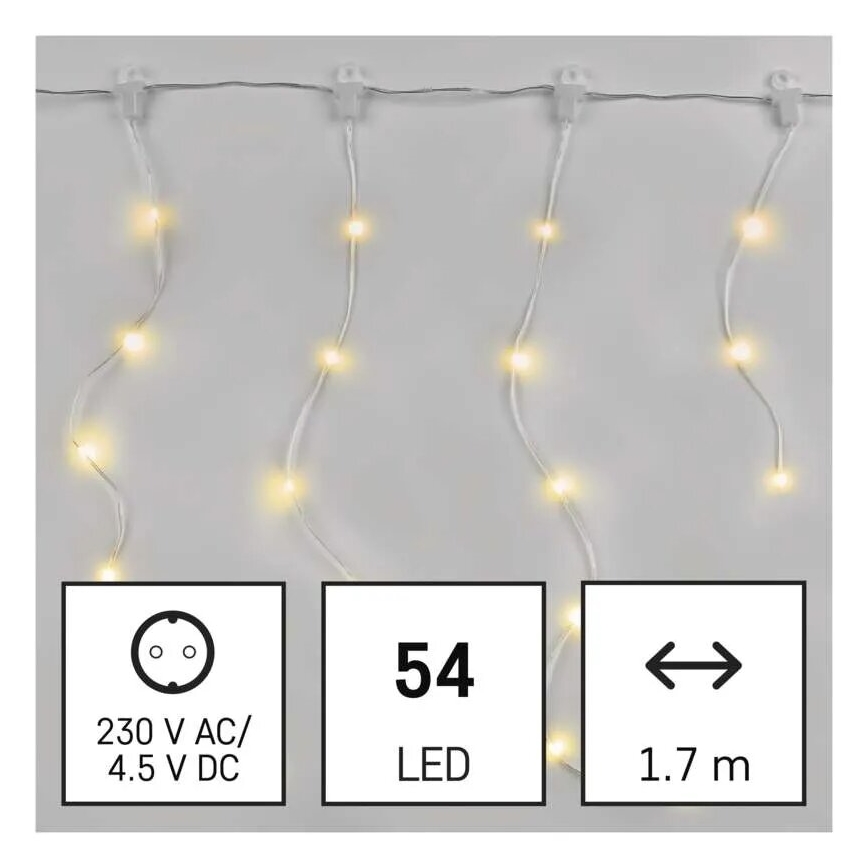 LED vanjski lanac 54xLED/8 funkcija 6,7x0,7m IP44 topla bijela