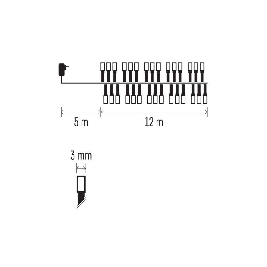 LED vanjski lanac 600xLED/17m IP44 topla bijela