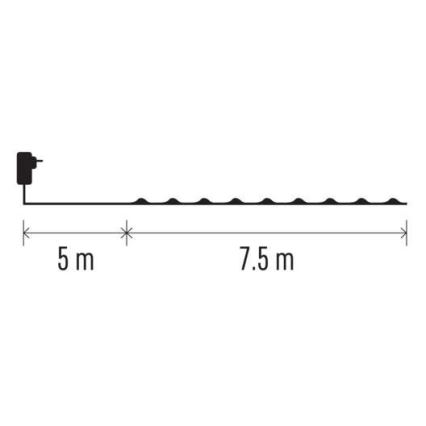 LED vanjski lanac 75xLED/12,5m IP44 višebojni
