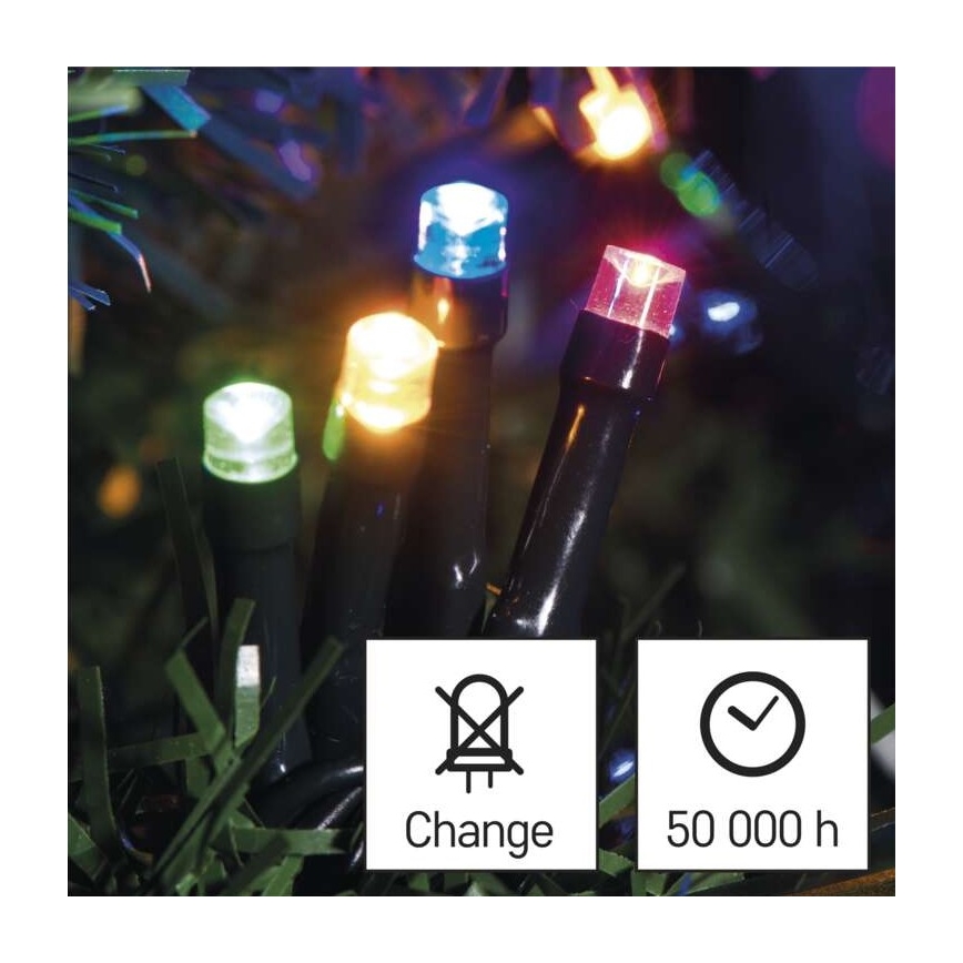 LED vanjski lanac 80xLED/13m IP44 višebojan