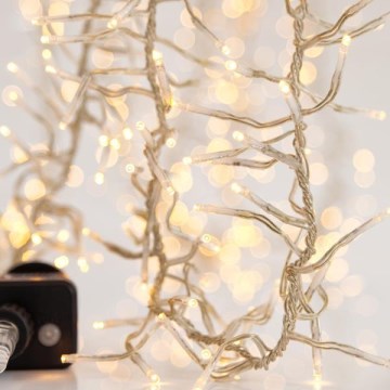 LED vanjski lanac CLUSTER 1152xLED/8 funkcija 12 m IP44 topla bijela