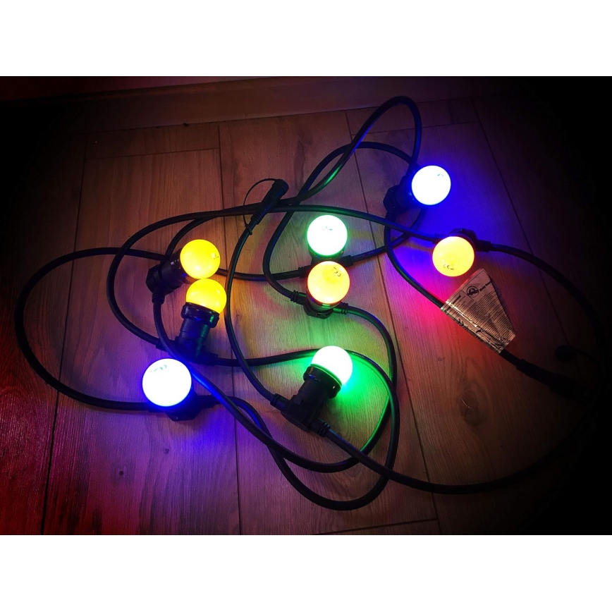 LED Vanjski lanac EASY CONNECT 8xE27 5m IP44 multicolor