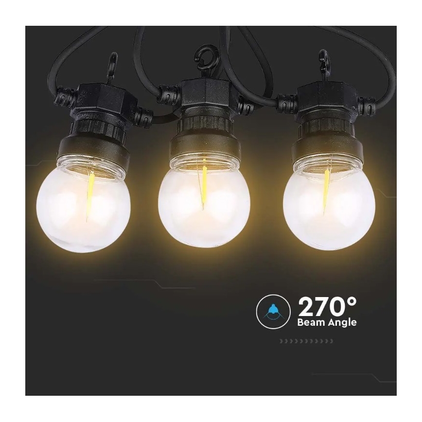 LED Vanjski lanac STRING 5m 10xLED/0,4W/24/230V 3000K IP44