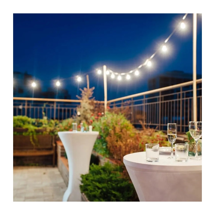 LED Vanjski lanac STRING 5m 10xLED/0,5W/230V IP44 3000K