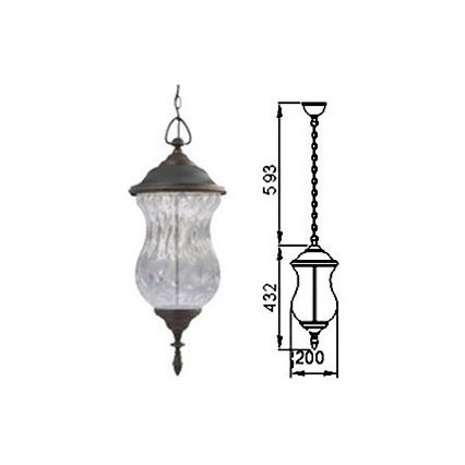 LED vanjski luster na lancu MARSYLIA 3xLED/3W/230V crna