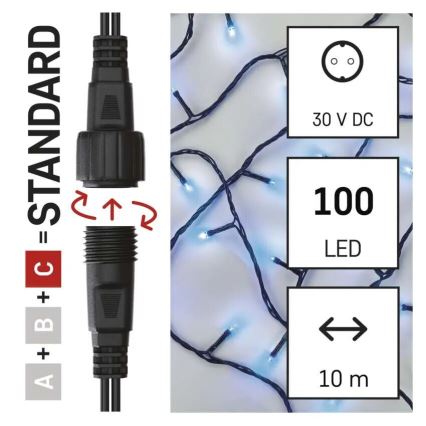 LED vanjski niz 100 LED/10 m, IP44, plave boje